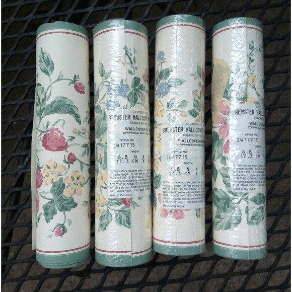 Brewster Wallcovering Co Other - Brewster Wallpaper Border Floral Strawberries Blackberries IW17715 6.8" x 5yd